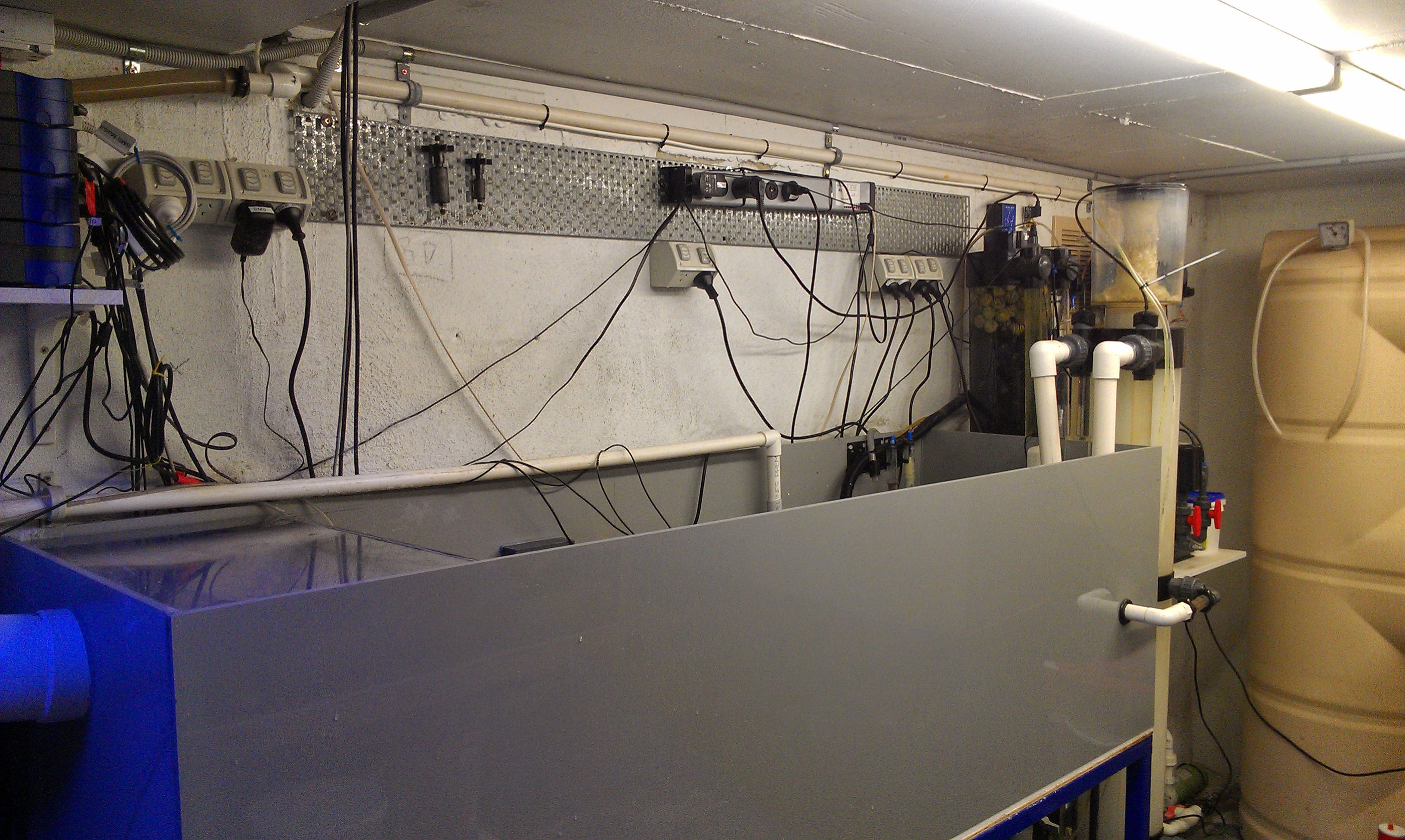 Marine reef aquarium plant room